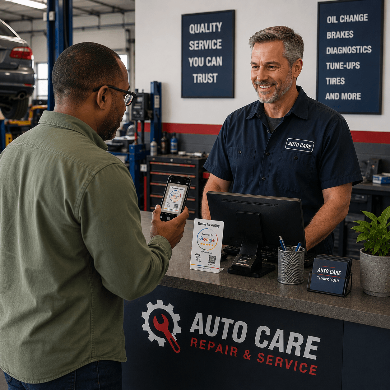 800x1080 AUTO REPAIR Google Review Stand