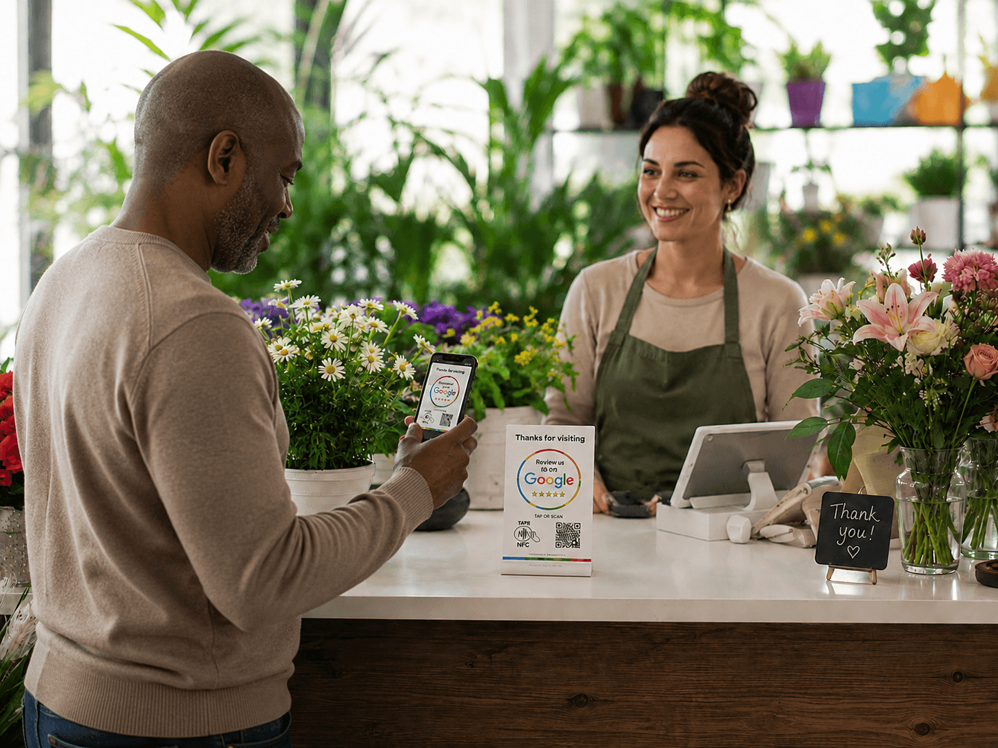 Flower Shop Scene Google Review Card